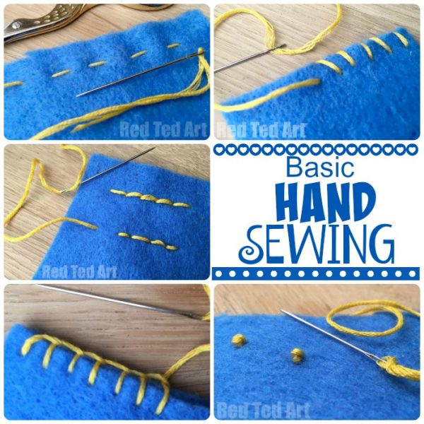 Basic Hand Stitches for Beginners Red Ted Art Kids Crafts