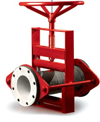 Manual Pinch Valve Sleeves: Red Valve