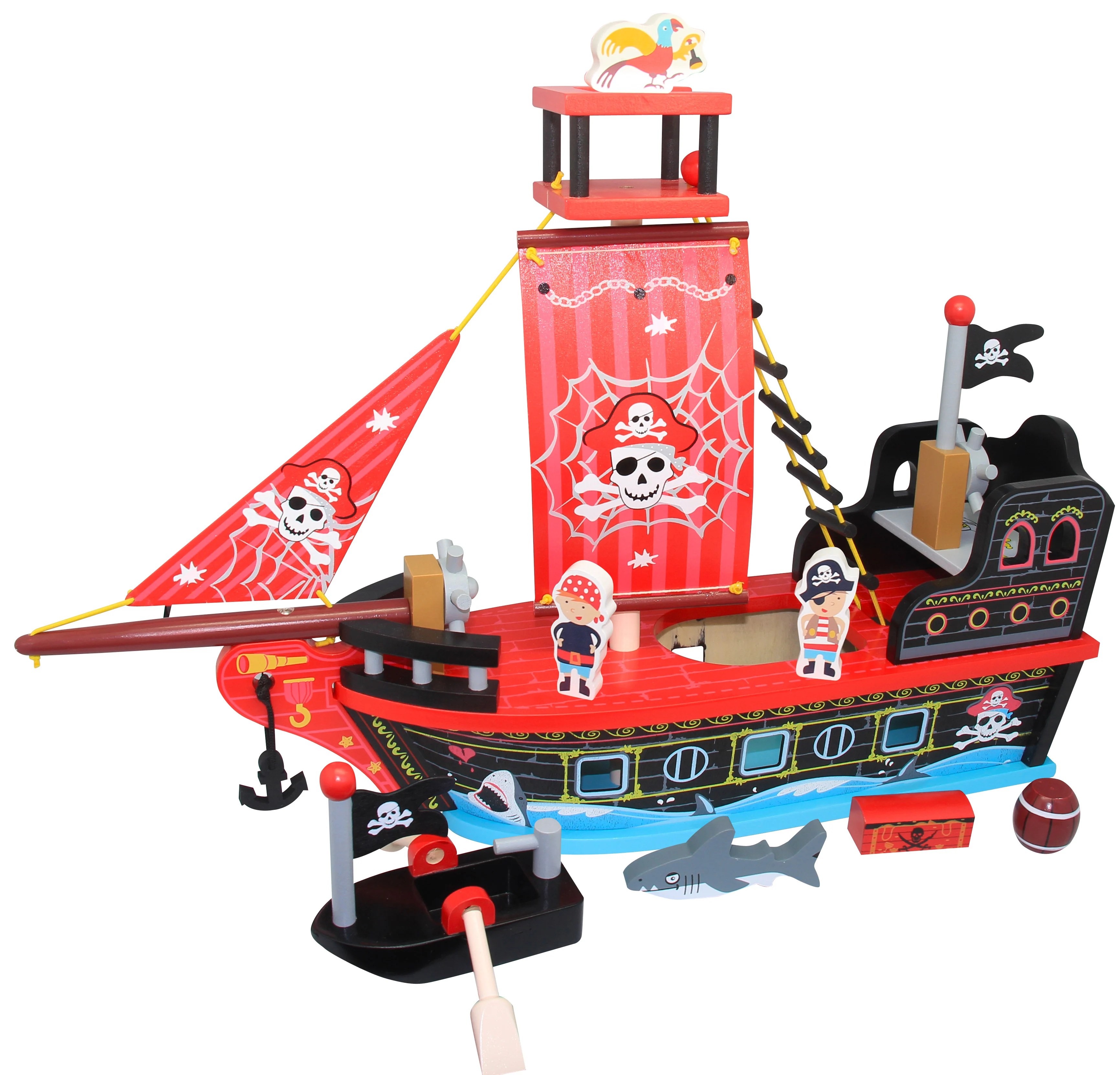 Kids Toy Pirate Ship Red Wrappings