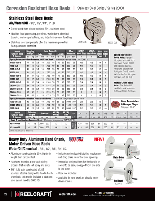 Reel Catalog PDF Hose, Cord and Cable Reels Reelcraft