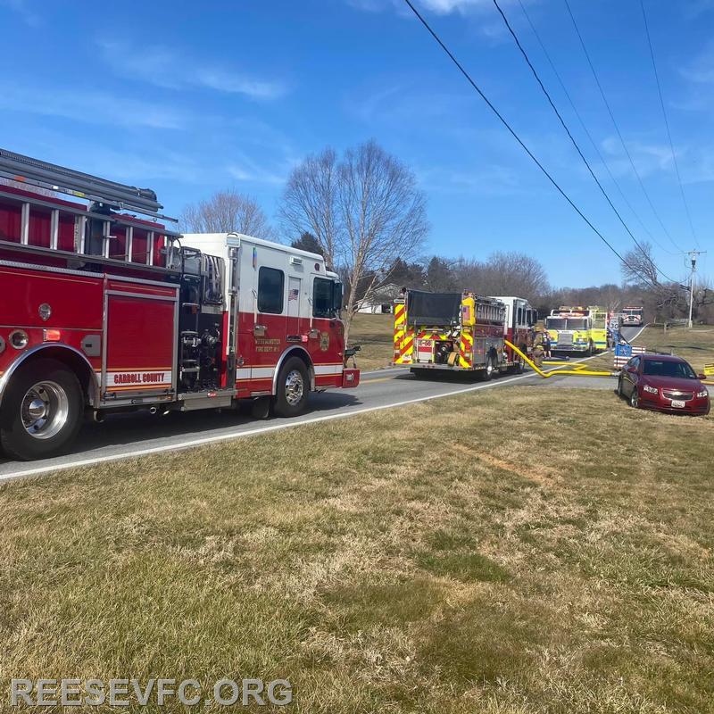 Reese VFC assist Gamber with Barn Fire Reese &amp; Community Fire Company