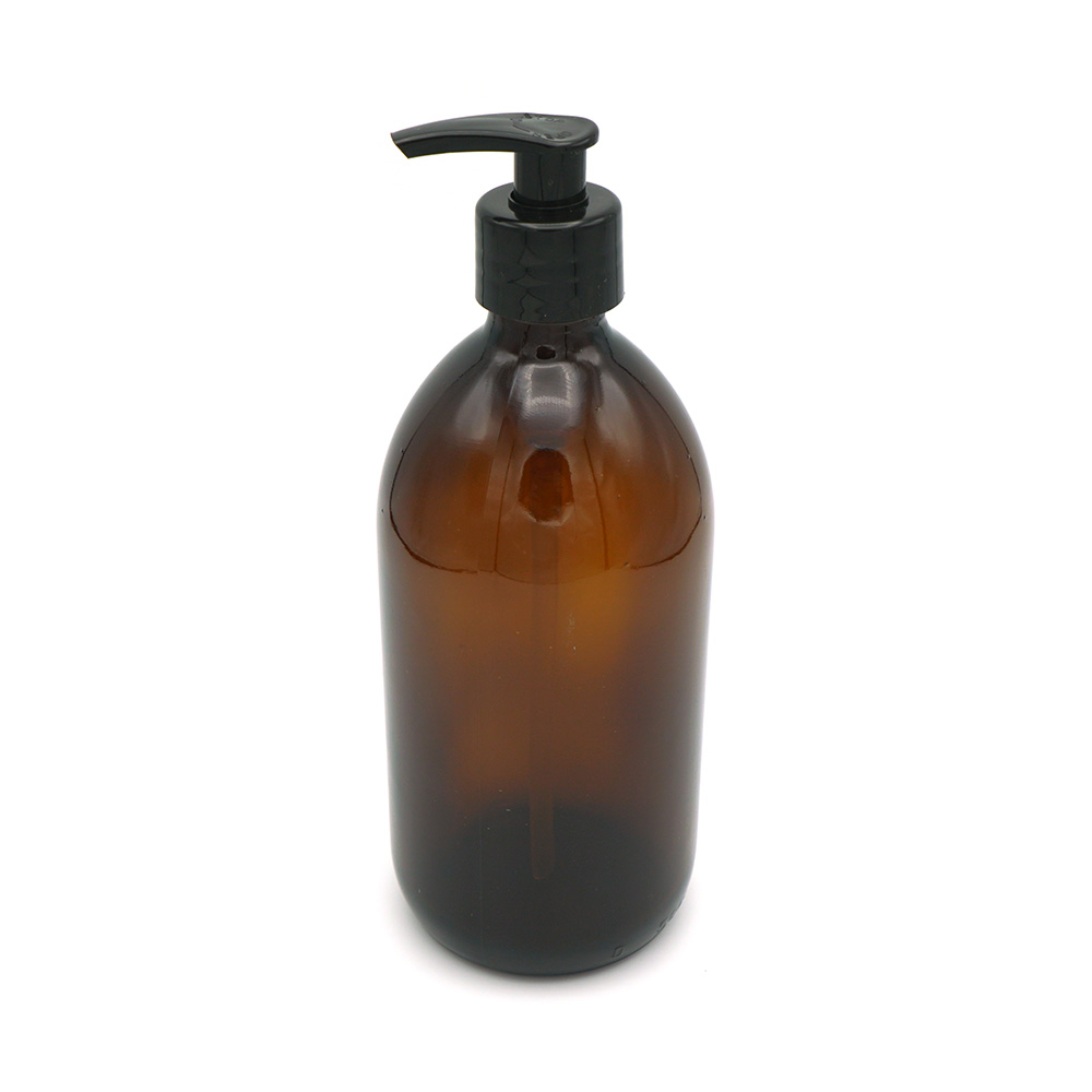 Brown Glass Pump Bottle 500ml The Refill Room