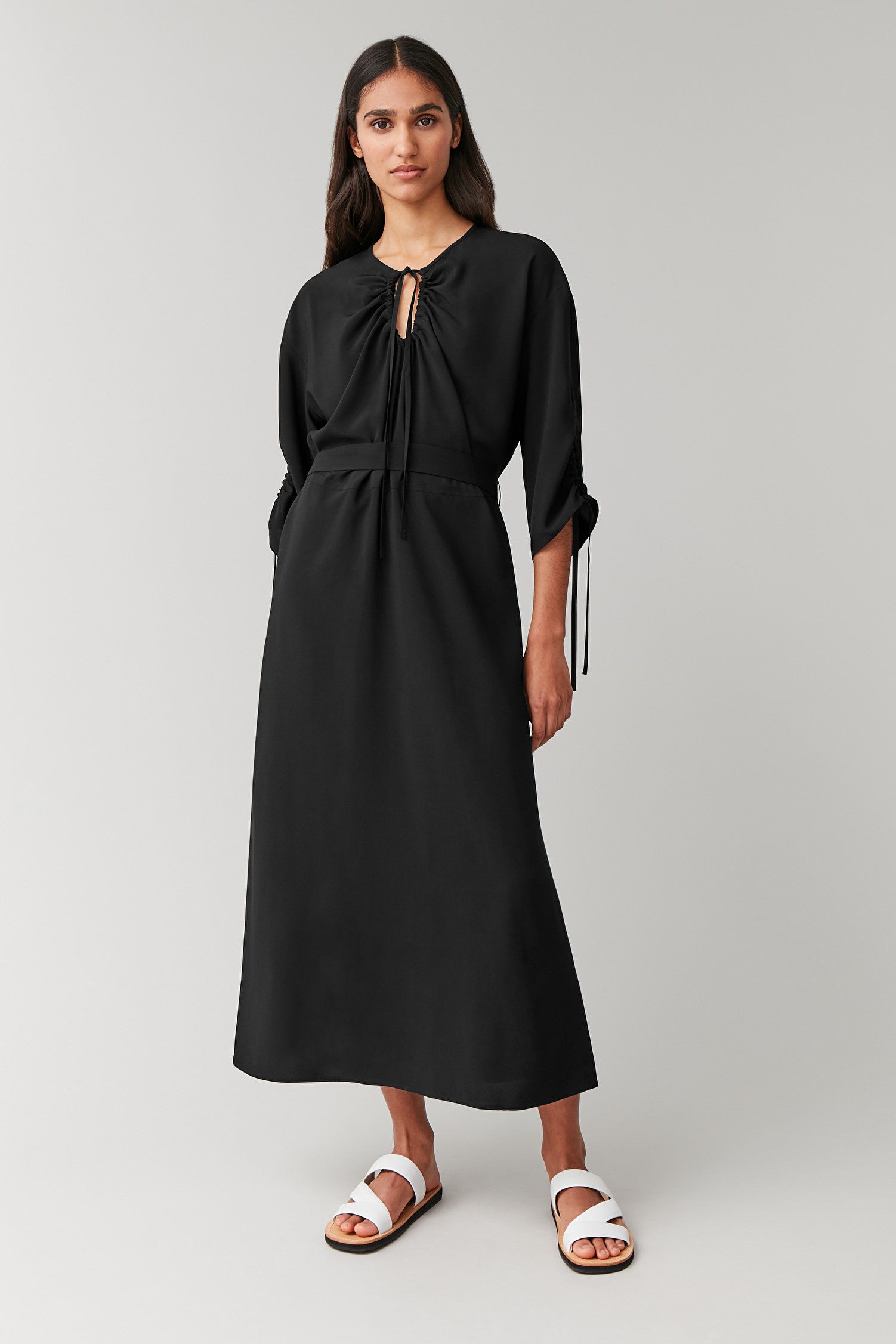 COS + Drawstring Dress With Tie Details