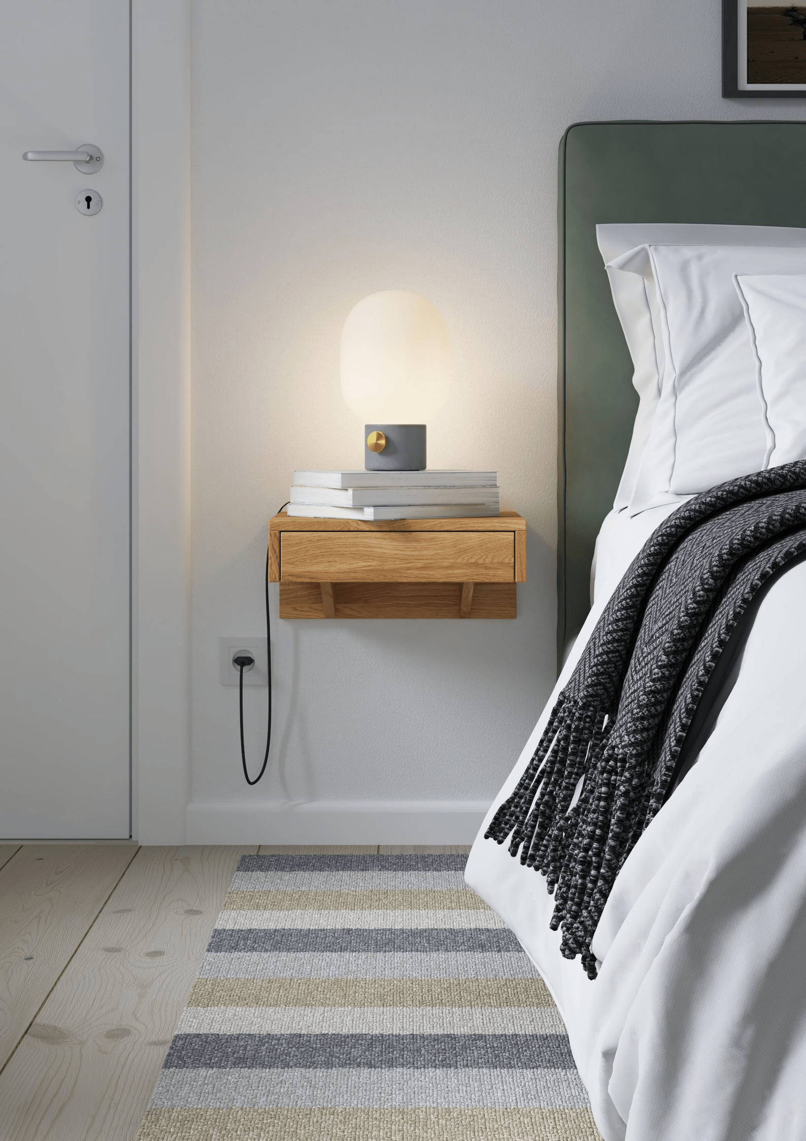 Woodek Design + Scandinavian Floating Nightstand