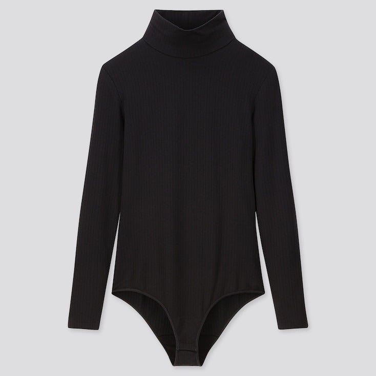 Uniqlo + Heattech Extra Warm Ribbed High Neck Thermal Bodysuit