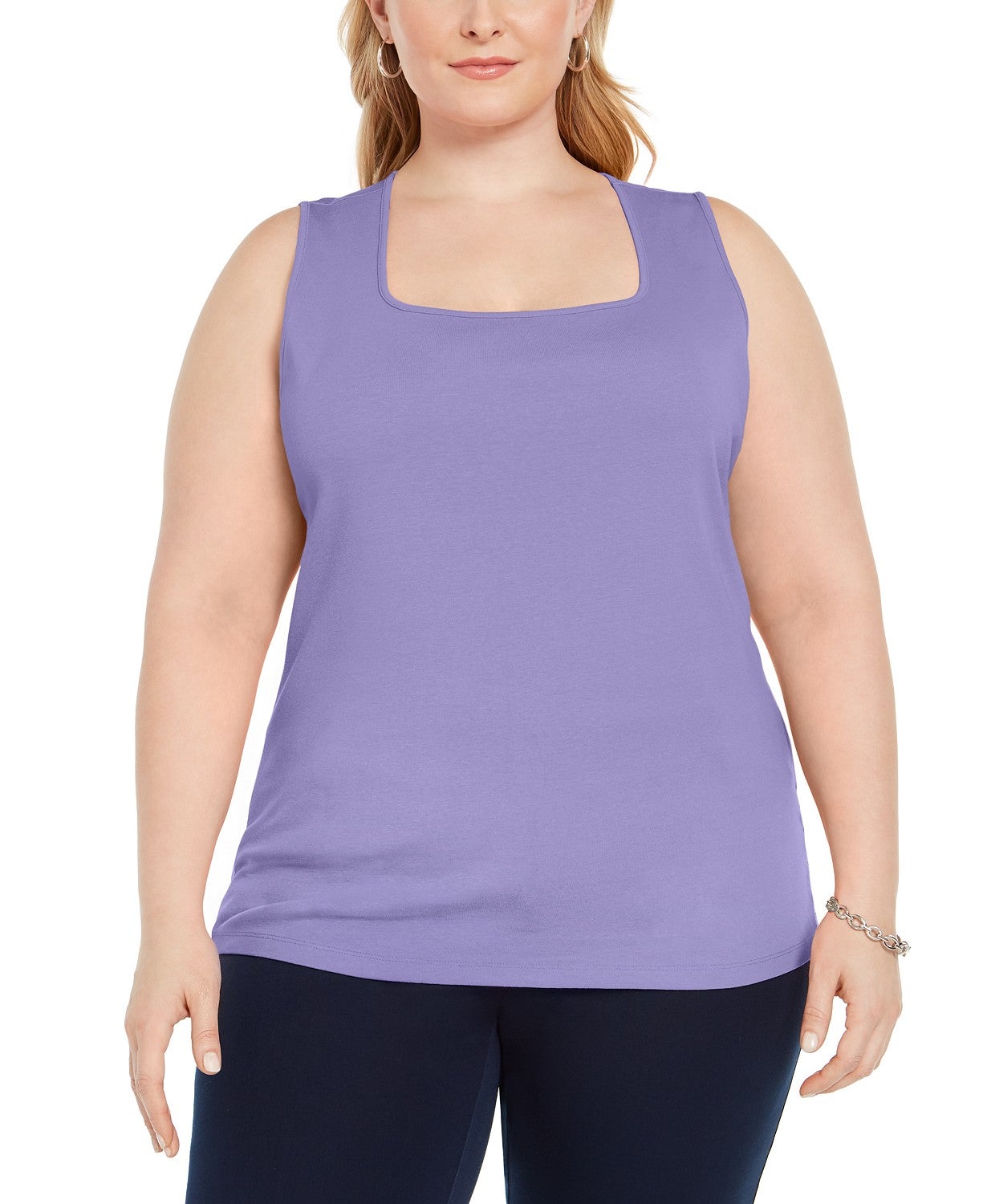 Karen Scott + Cotton SquareNeck Tank Top