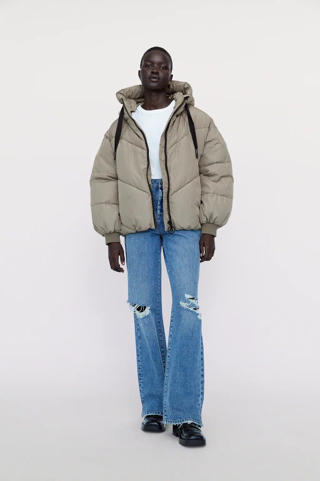 Zara + Water Resistant Puffer Jacket