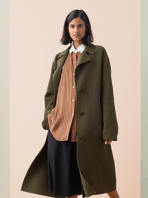 JW Anderson X Uniqlo + DoubleFaced Belted Coat