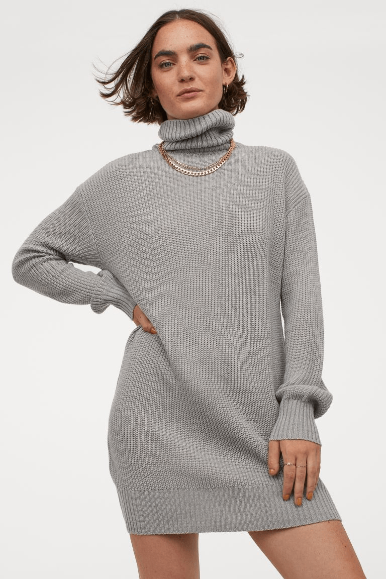 H&M + Knit Turtleneck Dress