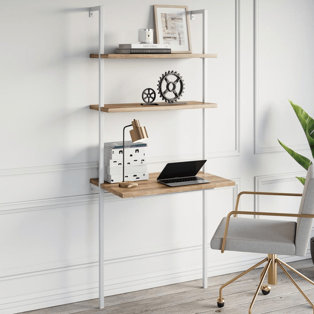 Nathan James + Theo 2Shelf WallMount Ladder Desk