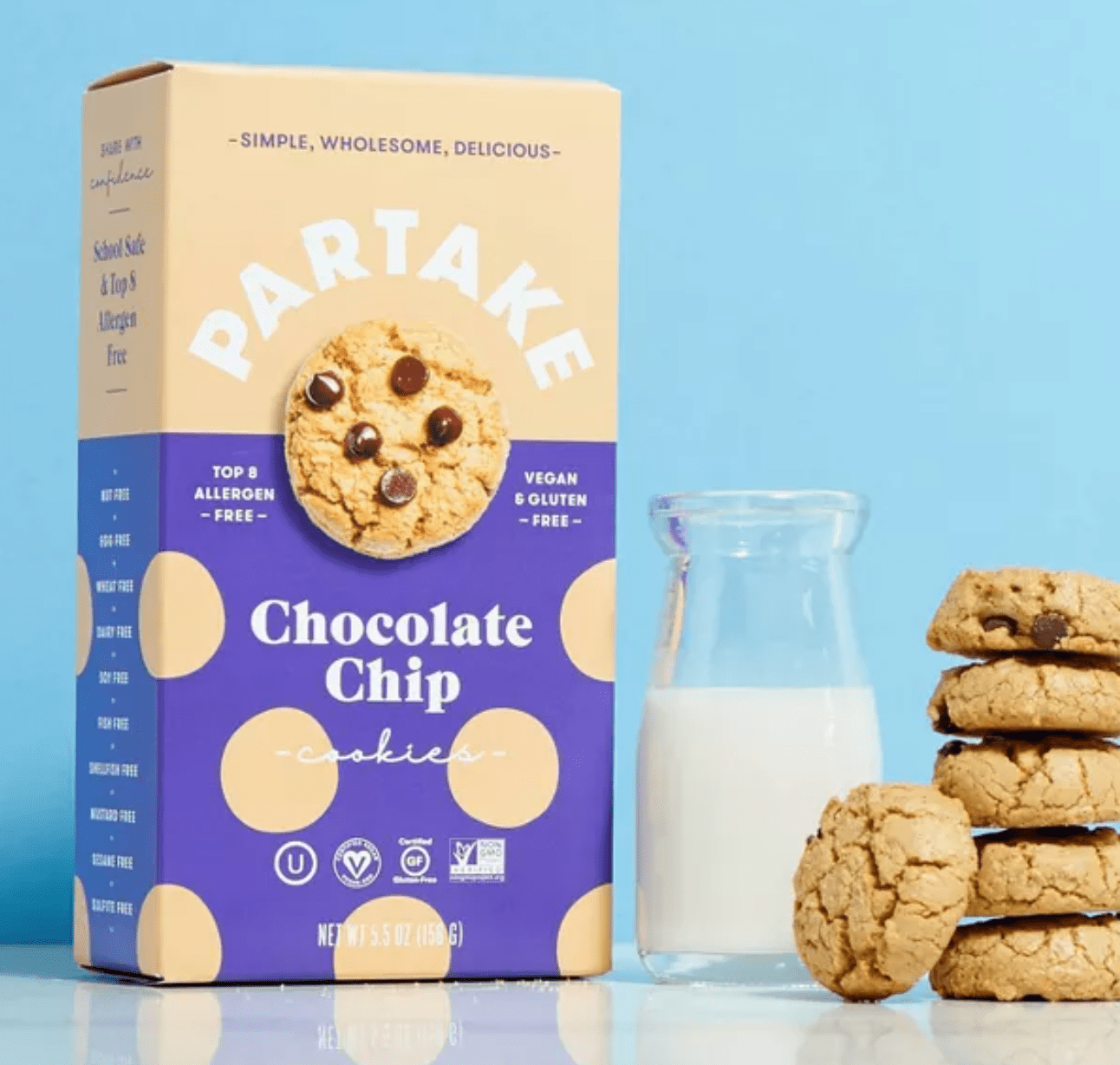 Partake + Gluten Free Vegan Chocolate Chip Cookies 5.5oz