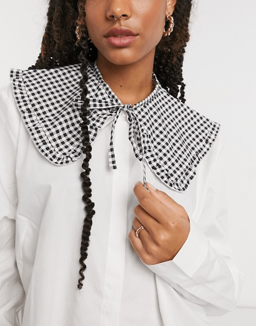 ASOS DESIGN + Frill Collar In Gingham