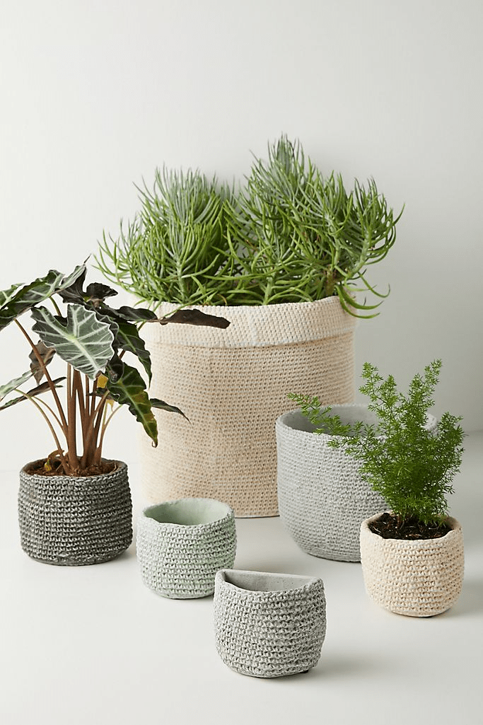 Anthropologie + Woven Cement Pot
