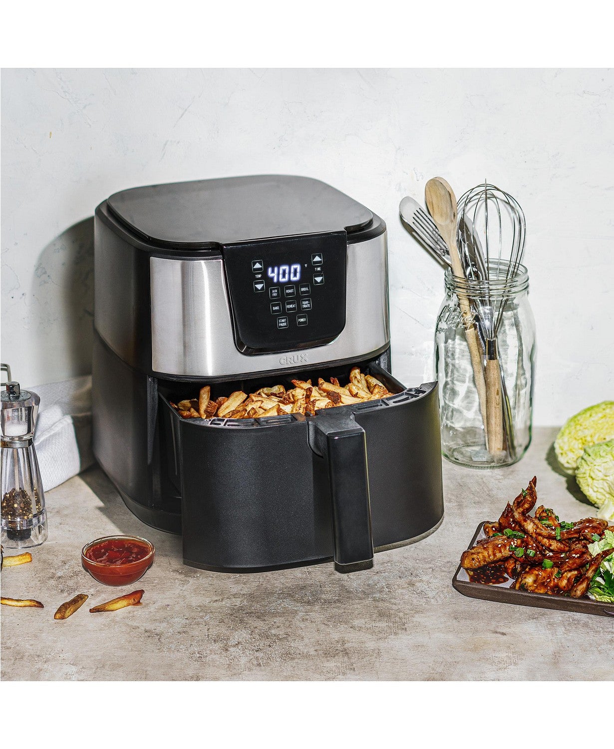 Crux + Digital Touchscreen Electric Air Fryer