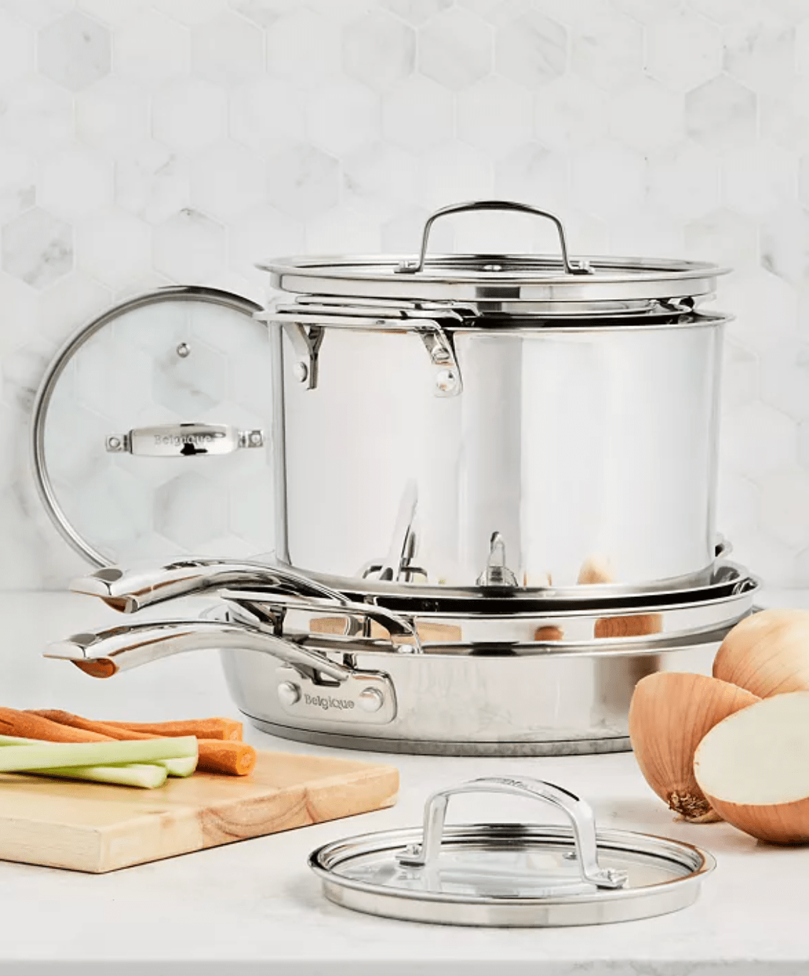 Belgique + Stackable 10Pc. Stainless Steel Cookware Set