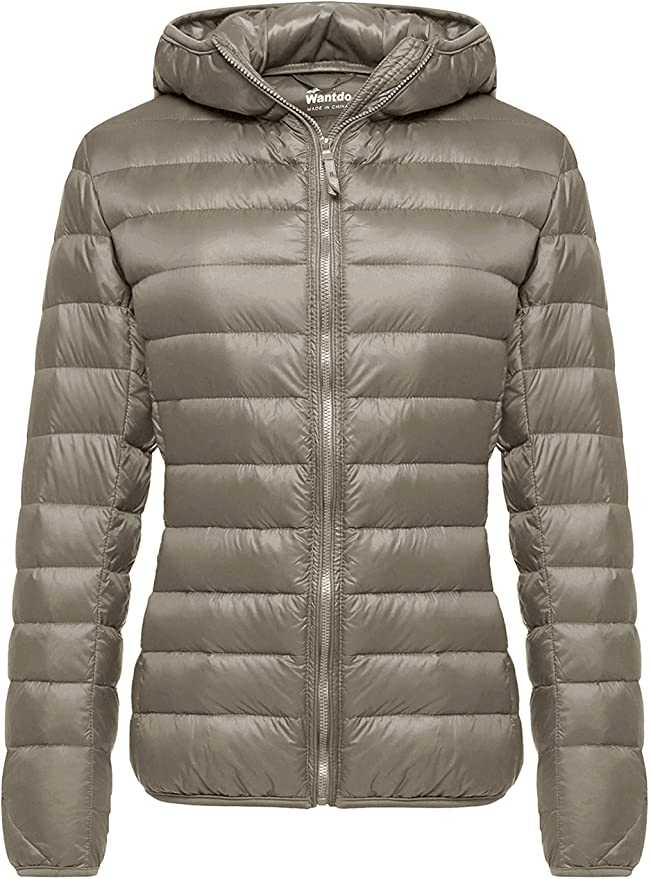 Wantdo + Hooded Packable Ultra Light Weight Short Down Jacket
