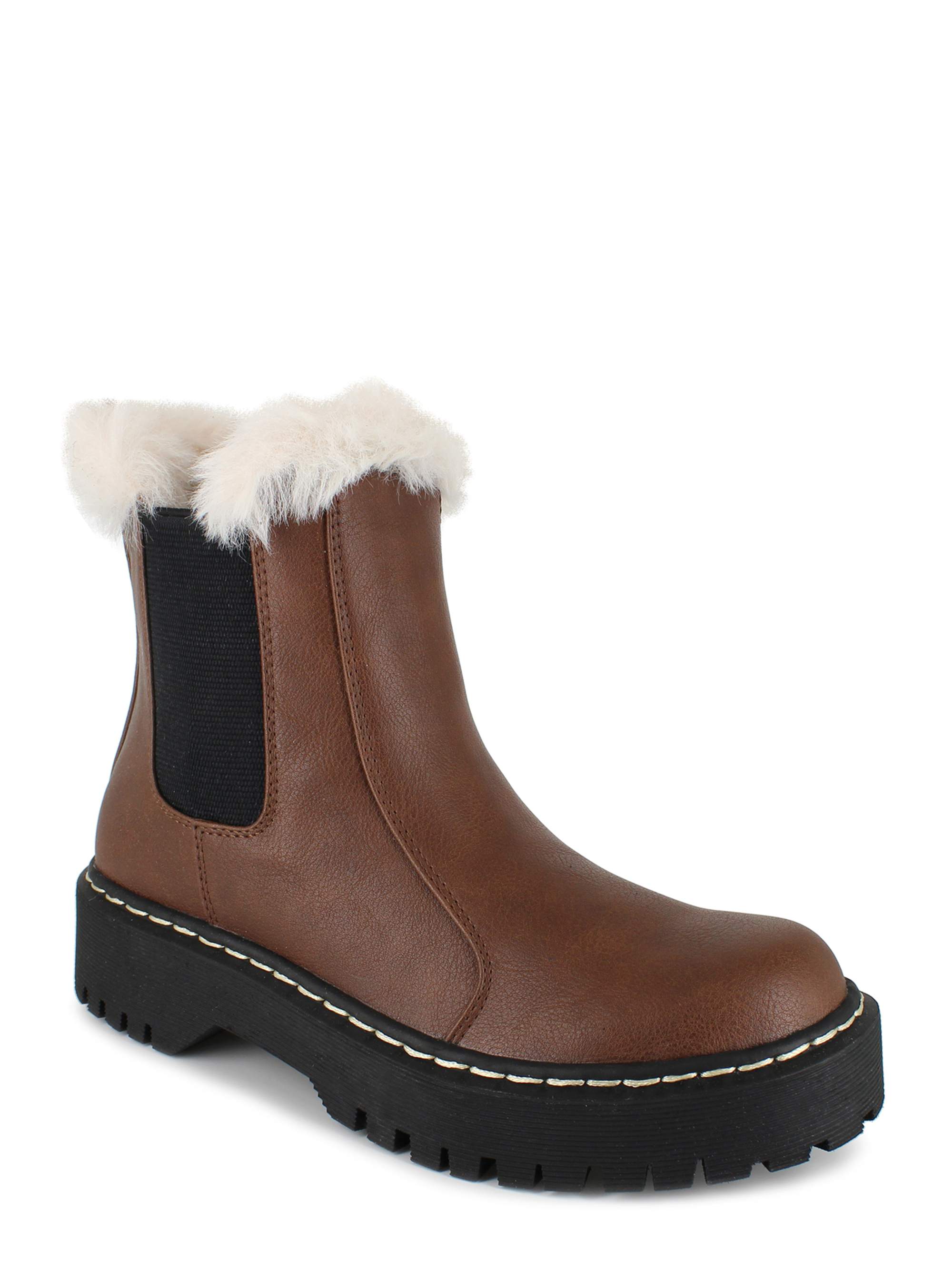 PORTLAND by Portland Boot Company + Fur Trim Chelsea Boot