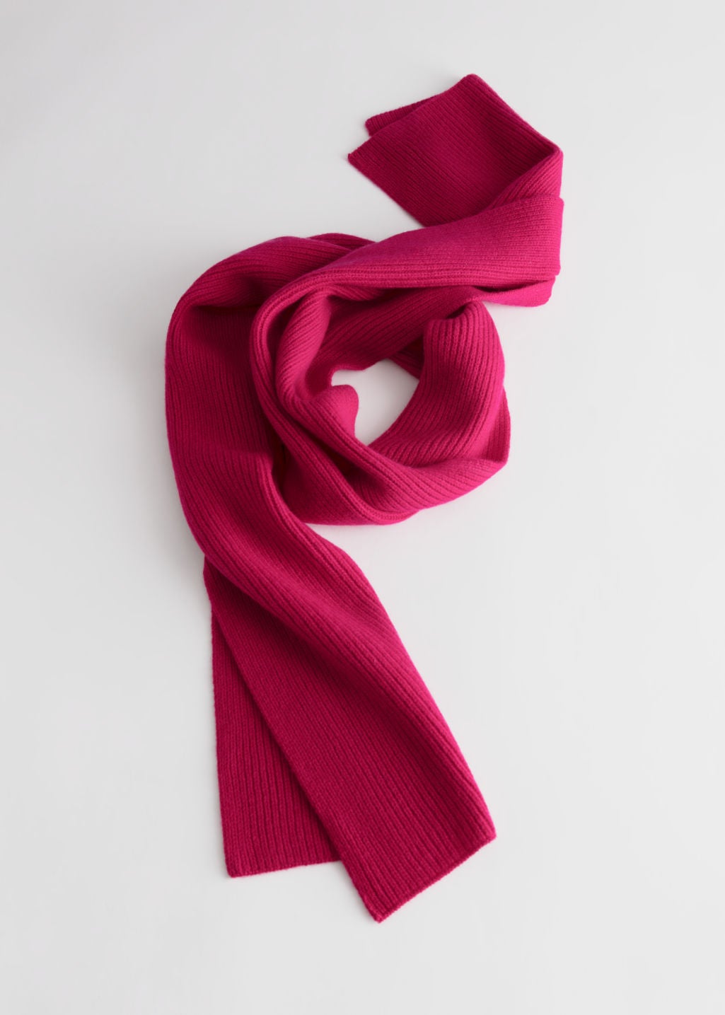 & Other Stories + Cashmere Ribbed Knit Scarf