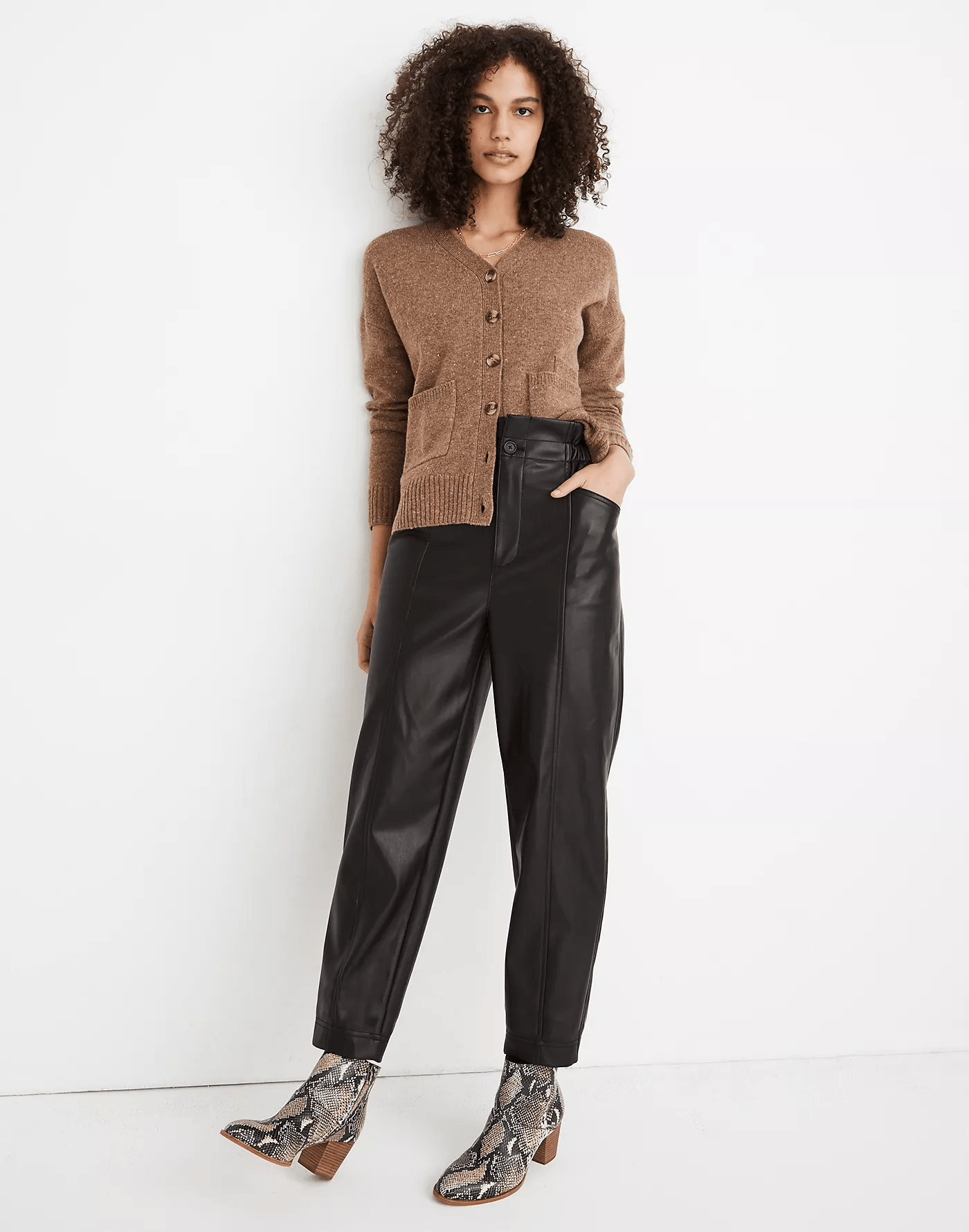 Madewell + Vegan Leather PullOn Paperbag Pants