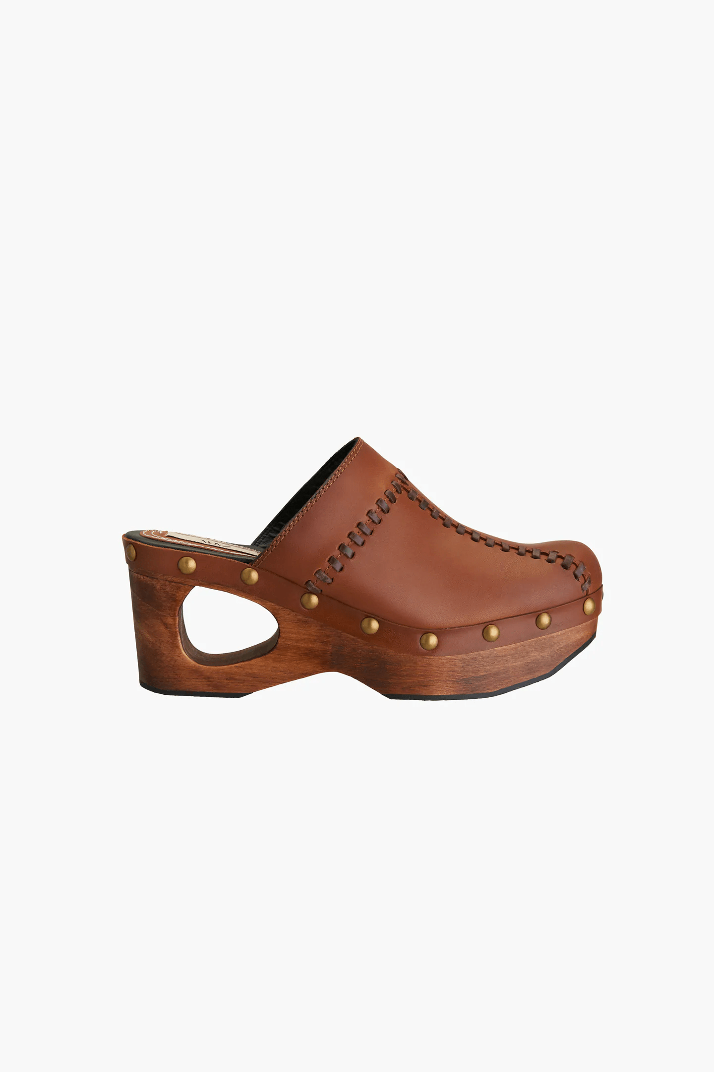 Zara + Wood Leather Studded Clogs
