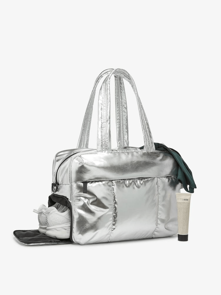 CALPAK Luka Duffel Bag Metallic Silver Luggage & Travel Gear Clothing
