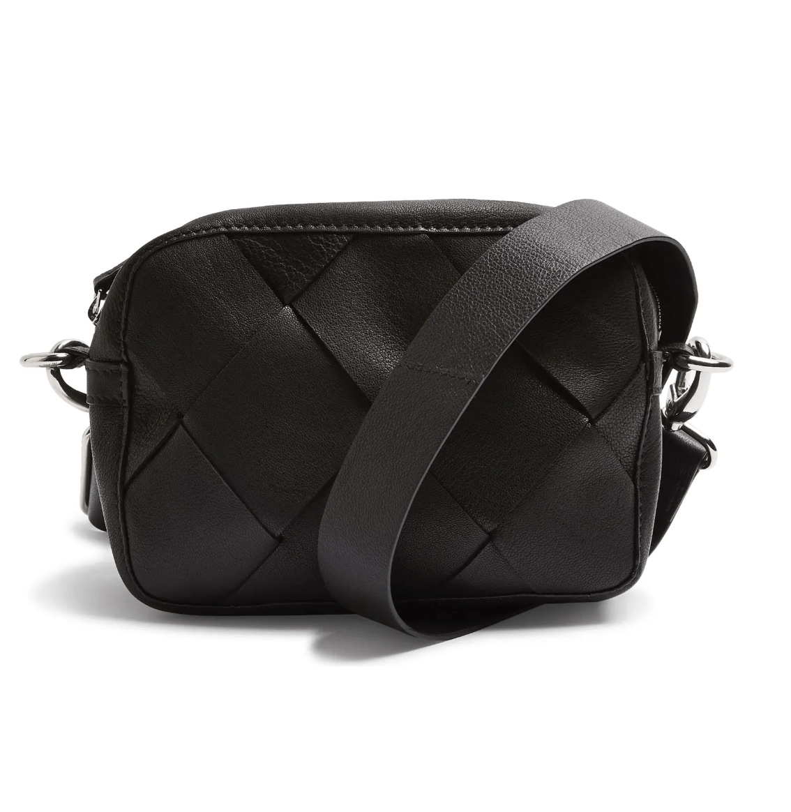 + Woven Leather Crossbody Bag