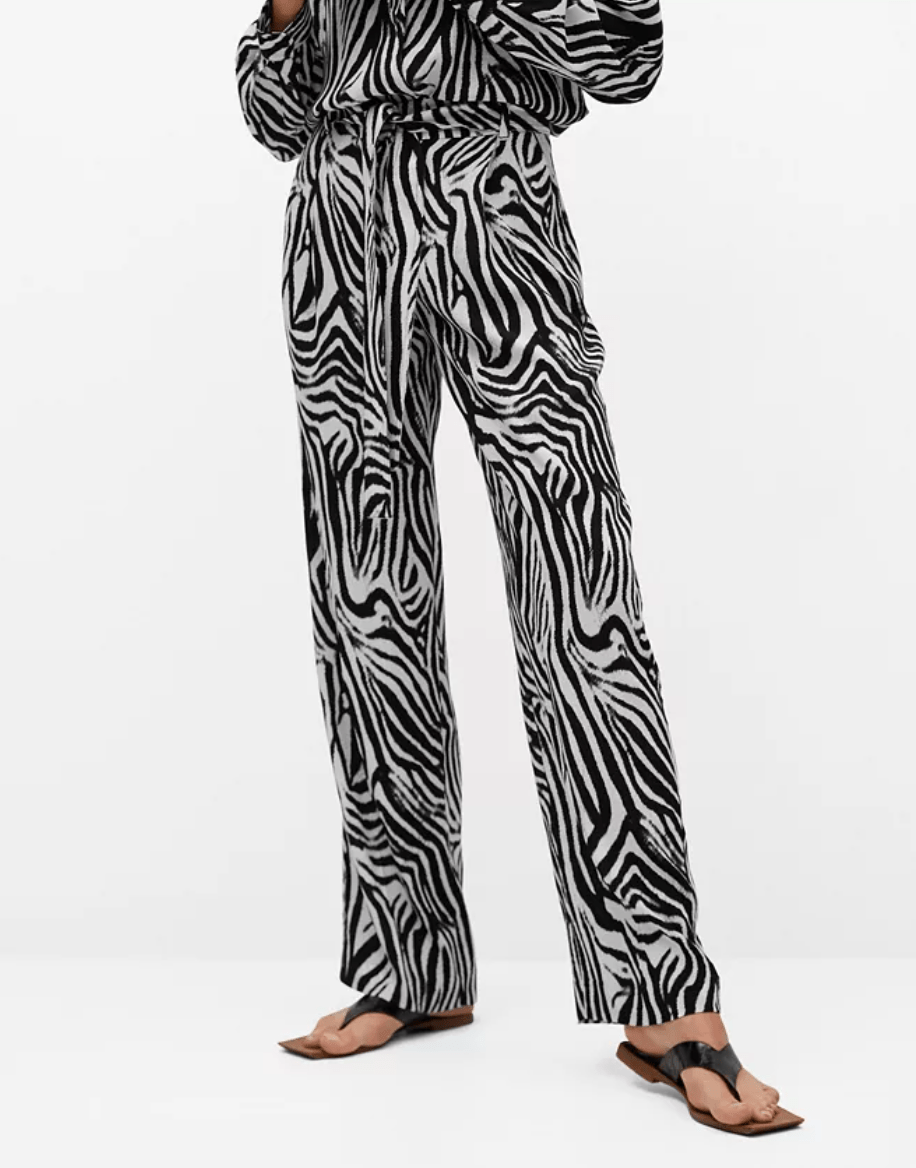 Mango + Zebra Print Pants