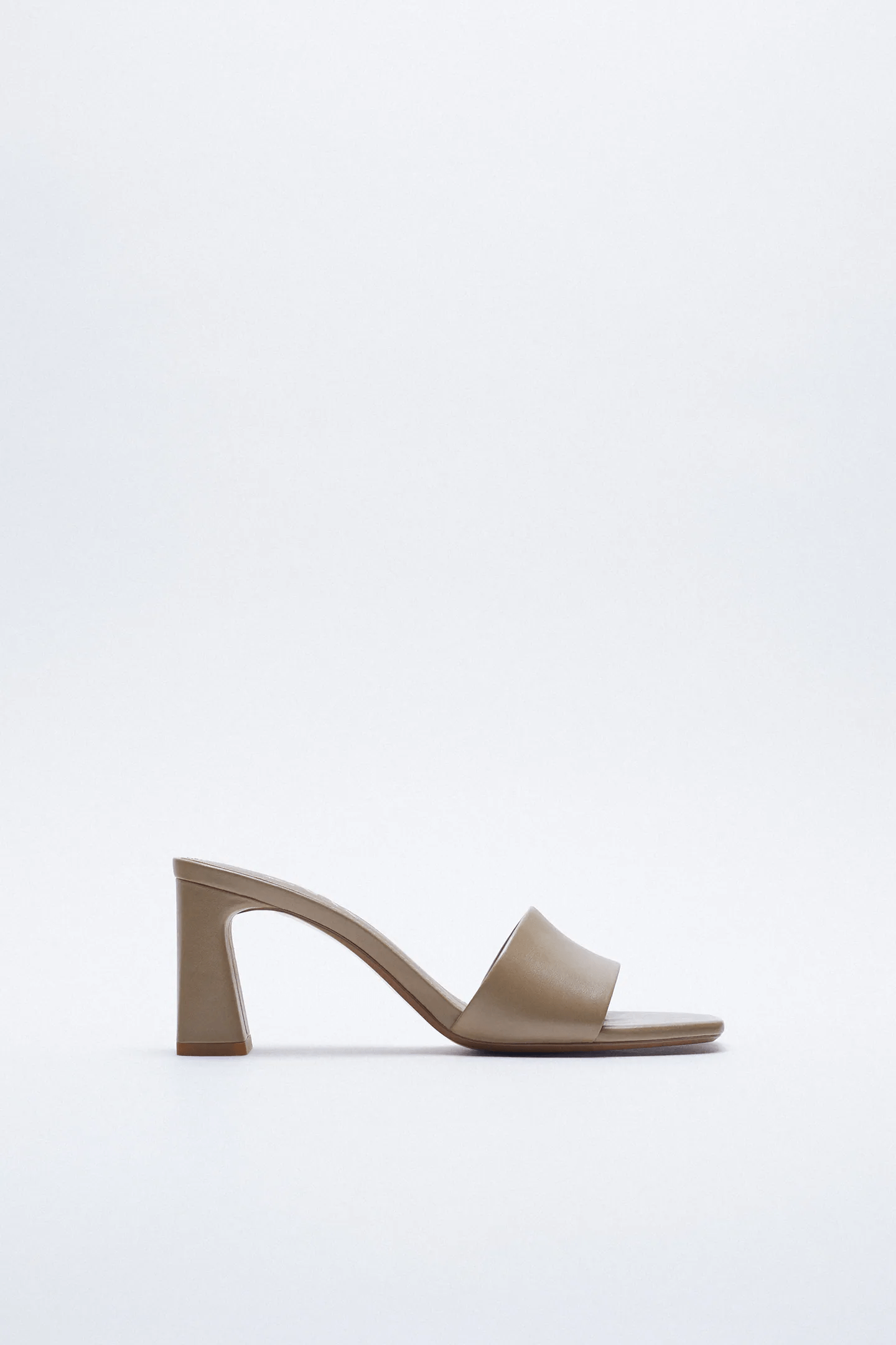 Zara + Block Heel Leather Sandals