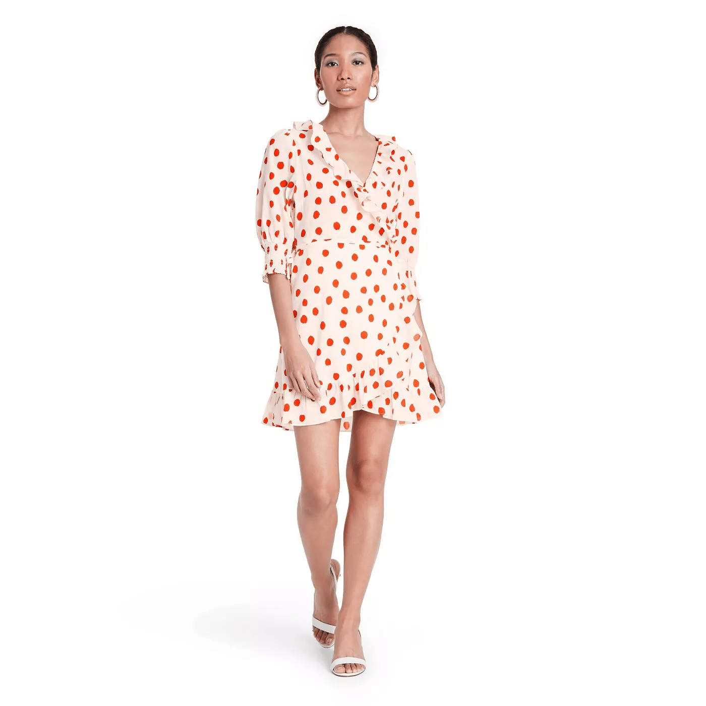 RIXO x Target + Polka Dot Puff Sleeve Ruffle Wrap Dress