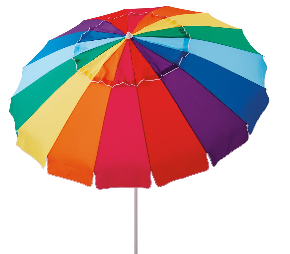 Mainstays + 8 ft Beach Umbrella with Tilt, Sun Protection, Rainbow