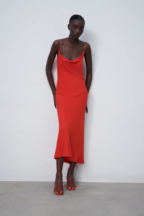 Zara + SATIN CAMISOLE DRESS