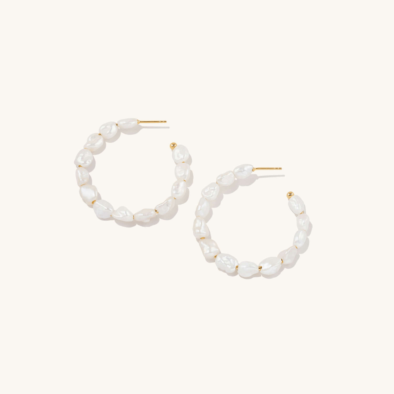 Mejuri + Bold Pearl Hoop Earrings