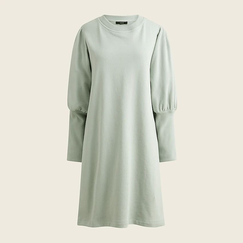 J.Crew + Original cotton terry puffsleeve sweatshirt dress