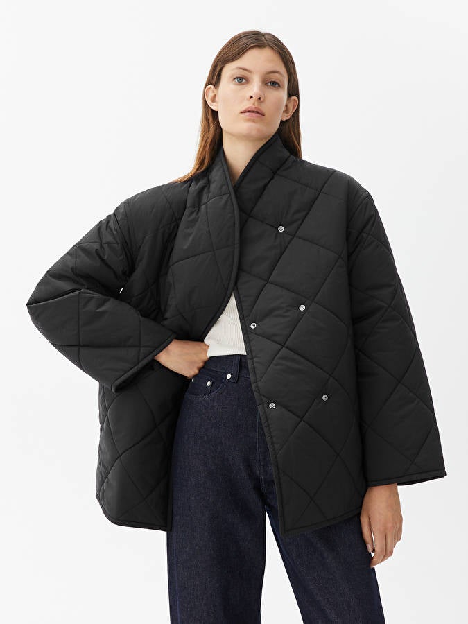 Quilted Shawl Collar Jacket ubicaciondepersonas.cdmx.gob.mx