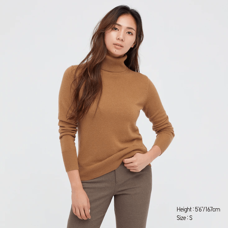 Uniqlo + WOMEN CASHMERE TURTLENECK SWEATER