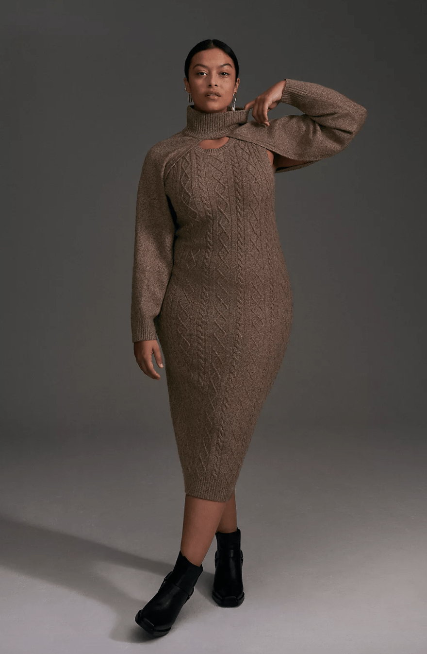Current Air + CableKnit Midi Sweater Dress Set