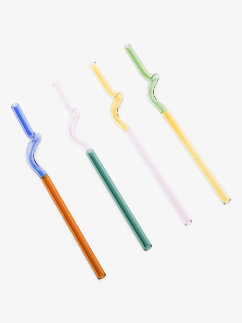 Hay + Multicoloured Spiral Straw Set