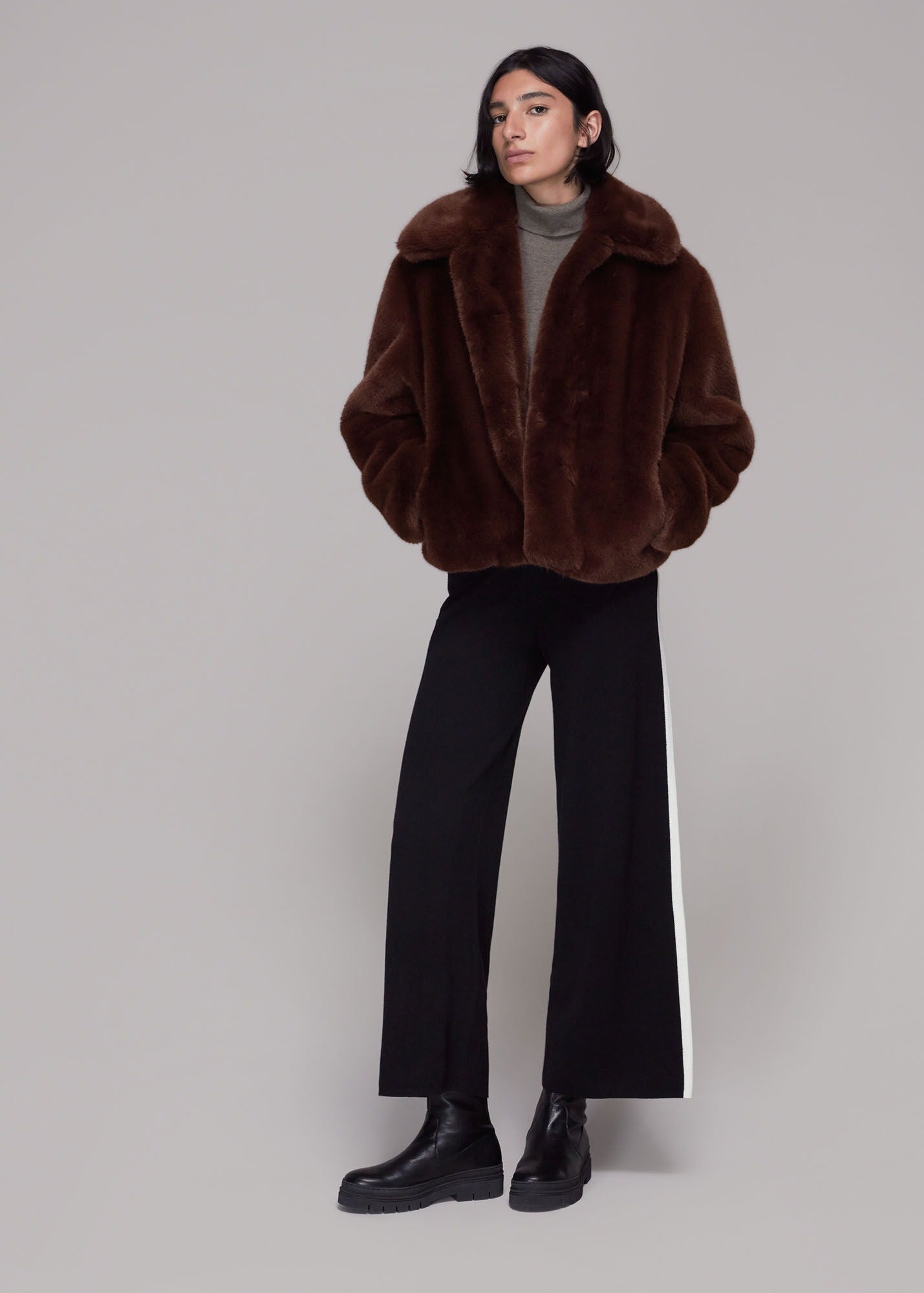 Whistles + Drew Faux Fur Coat