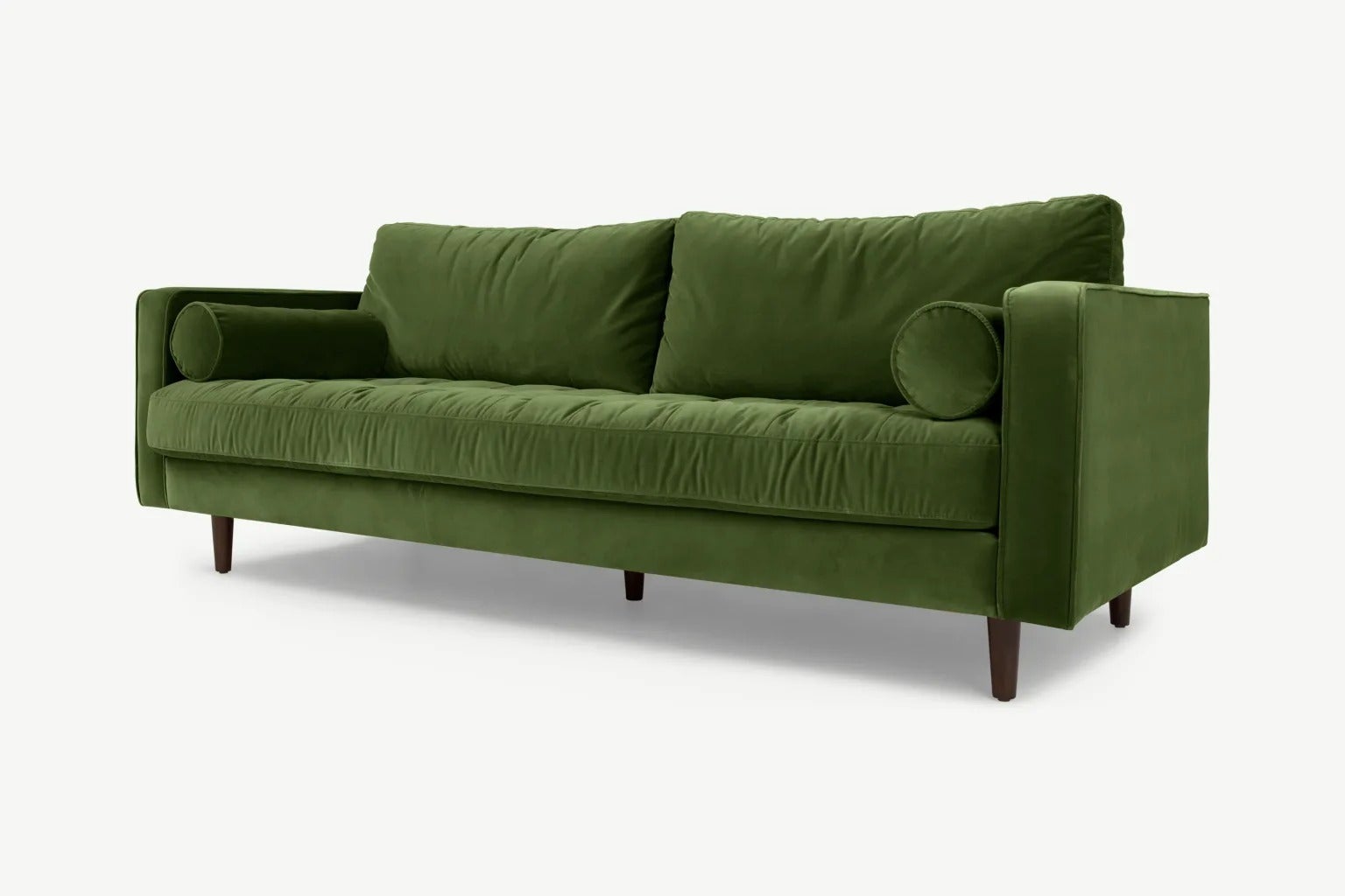 Made + Scott 3 Seater Sofa, Grass Cotton Velvet