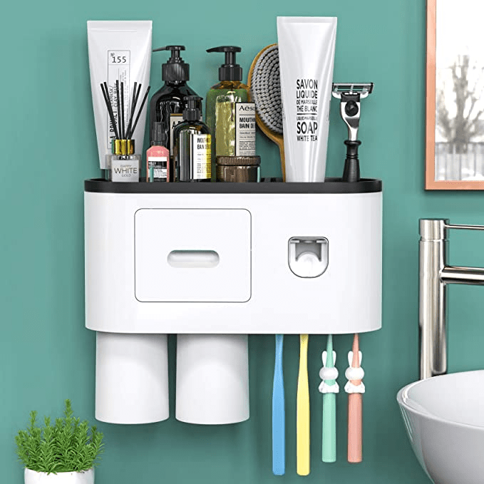 showgoca + Multifunctional WallMounted Toothbrush Holder