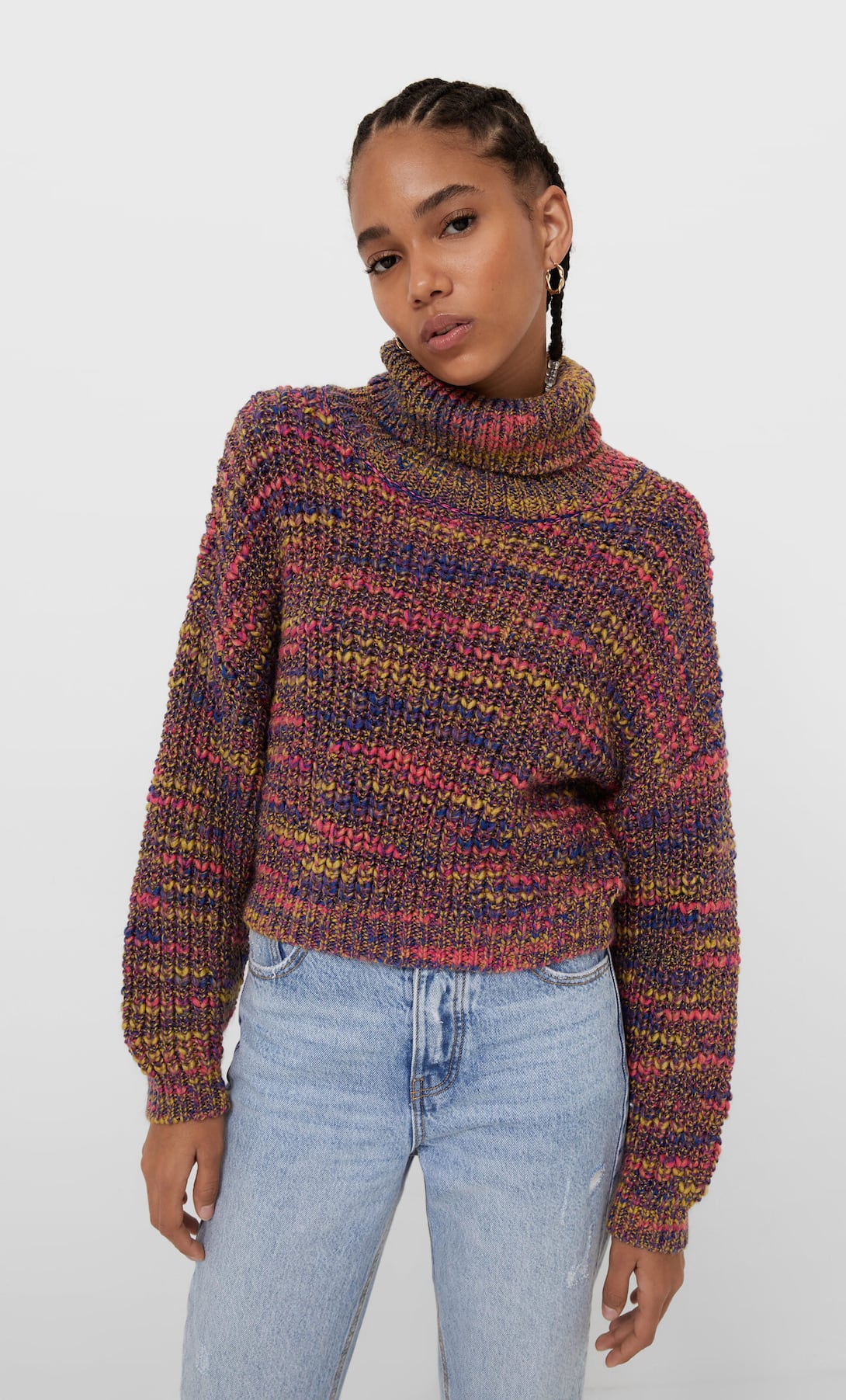 Stradivarius + Space Dye Textured Sweater