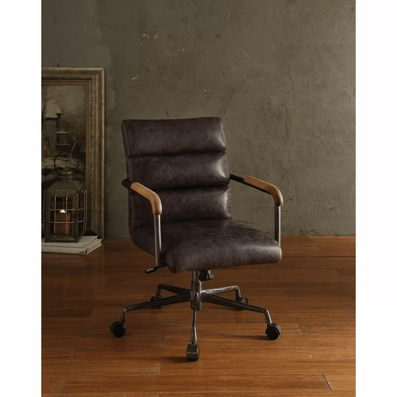 Industrial Lodge Home + Decatur Genuine Leather Task Chair