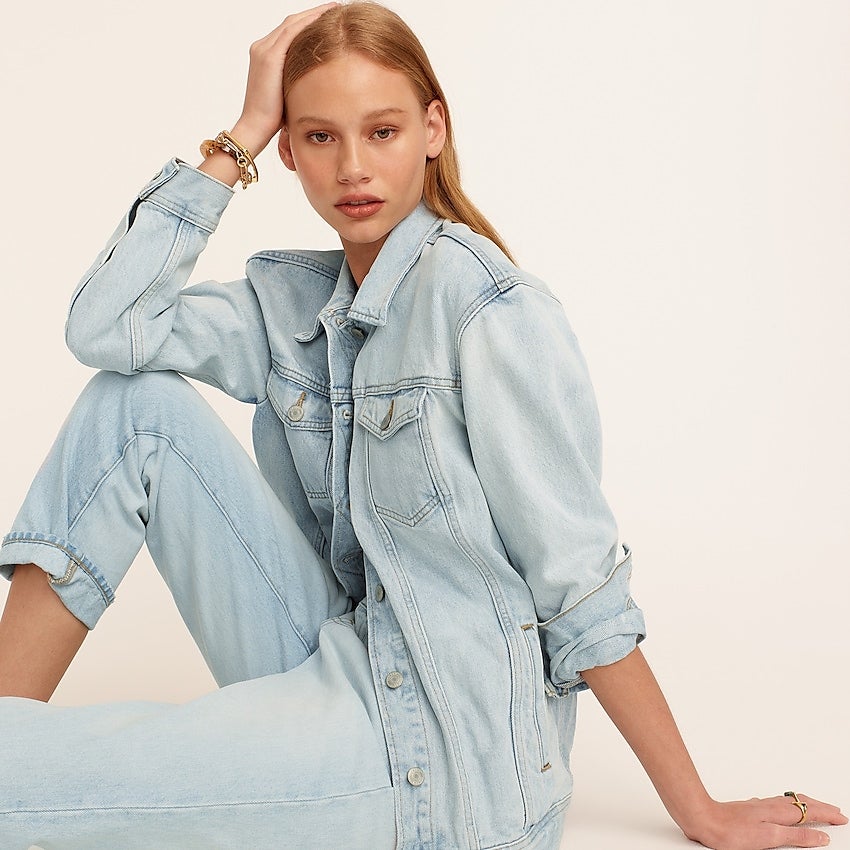 J. Crew + Relaxed denim jacket in waterside wash