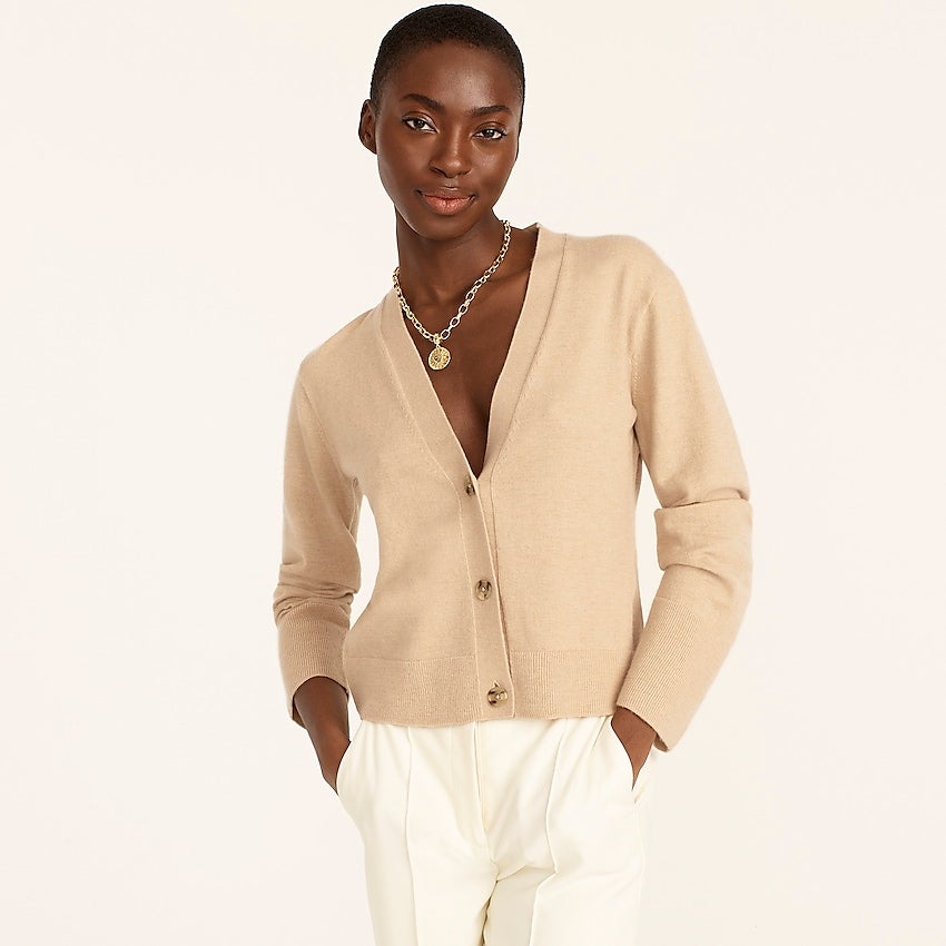 J. Crew + Featherweight cashmere cinchedwaist cardigan