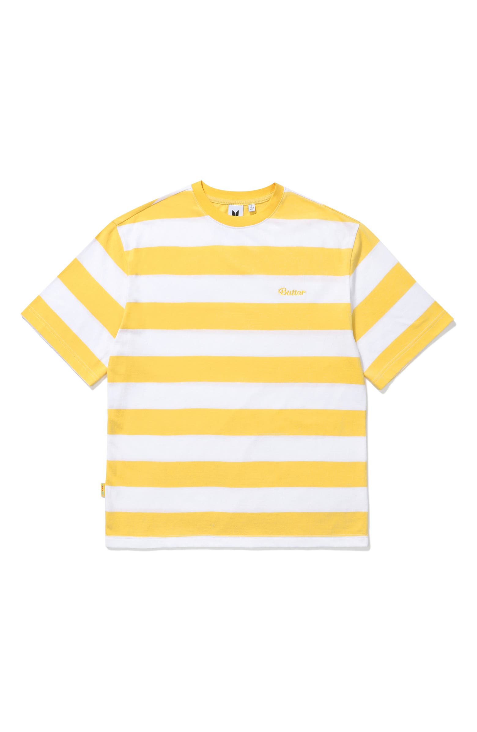 BTS Themed Merch + Gender Inclusive ‘Butter’ Striped Short Sleeve TShirt