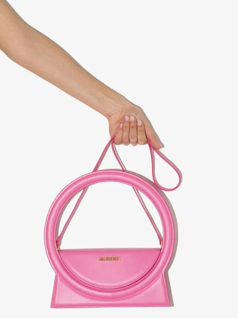 Jacquemus + Pink Le Sac Rond Leather Shoulder Bag