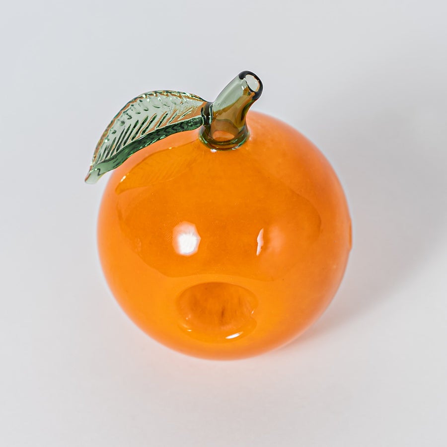 Flower By Edie Parker + Glass Fruit Pipe In Orange