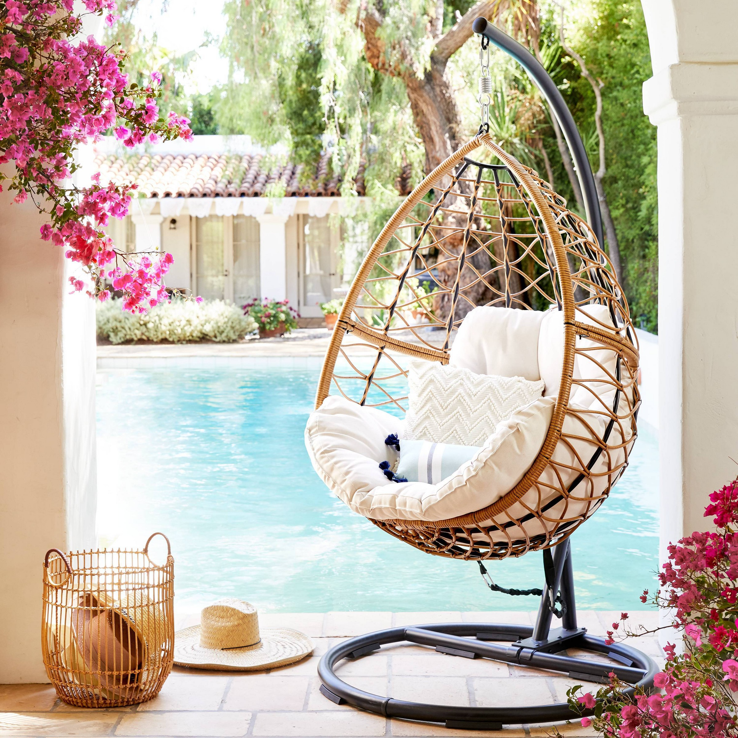 Robert Indoor/Outdoor Wicker Tear Drop Hanging Chair (Stand Not
