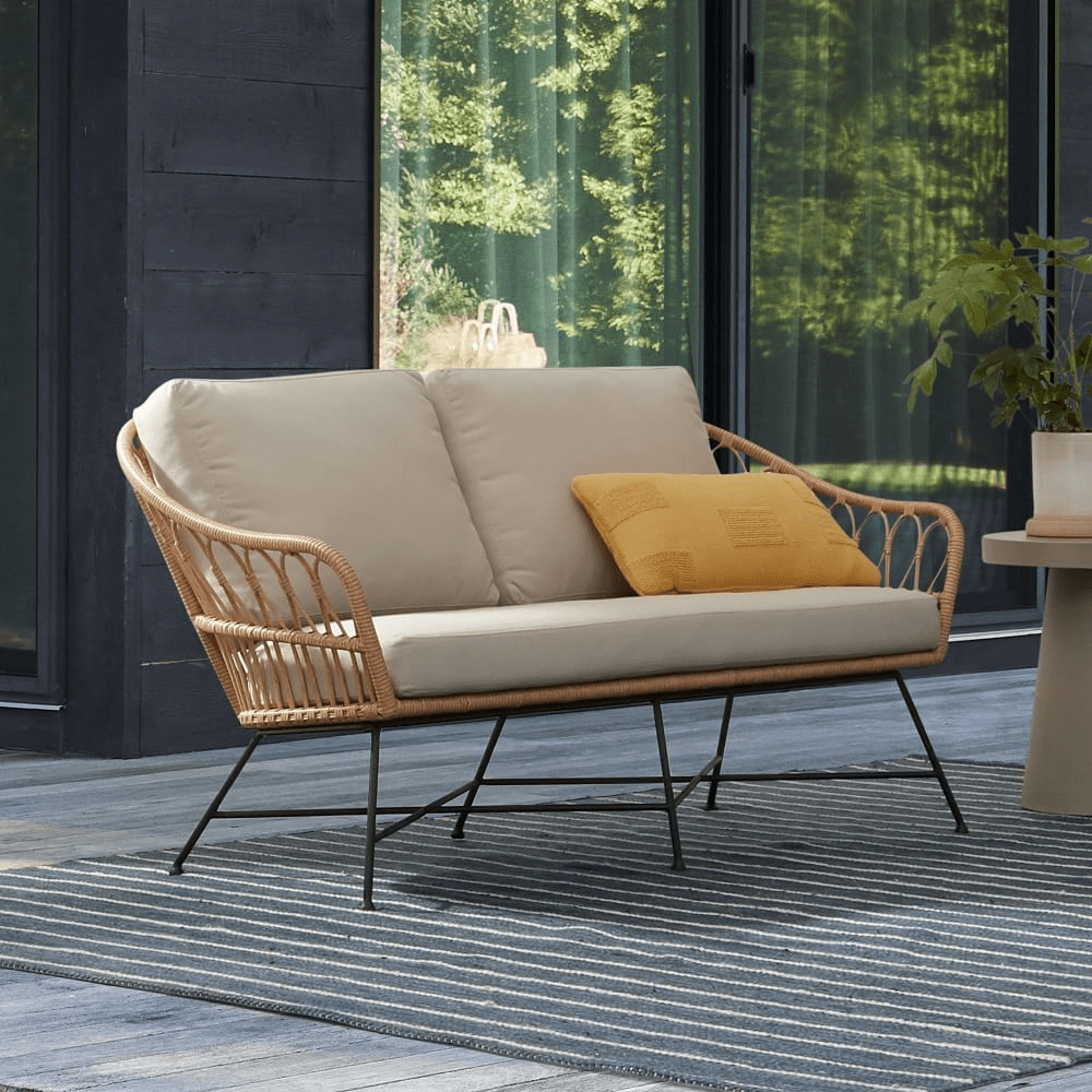 West Elm + Palma Outdoor Rattan Loveseat (59″)