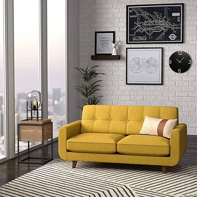 Rivet + Sloane MidCentury Modern Tufted Loveseat Sofa